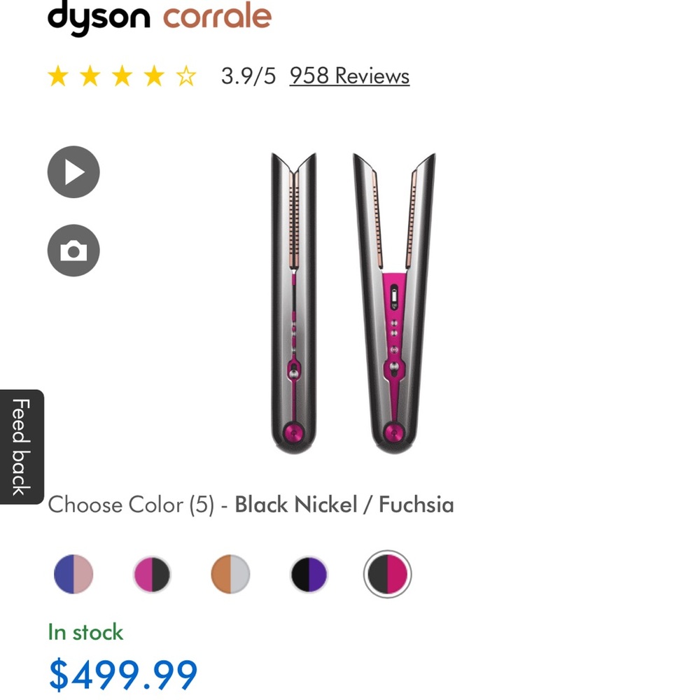 Dyson corrale pink and gray hair straightener flat iron